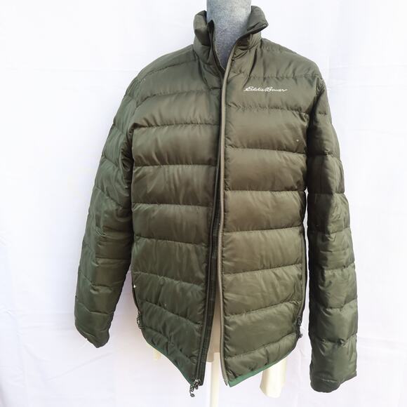 Eddie Bauer Other - Eddie Bauer Puffer Jacket Men Sz S EB650 Quilted Lined Forest Green Utility EUC
